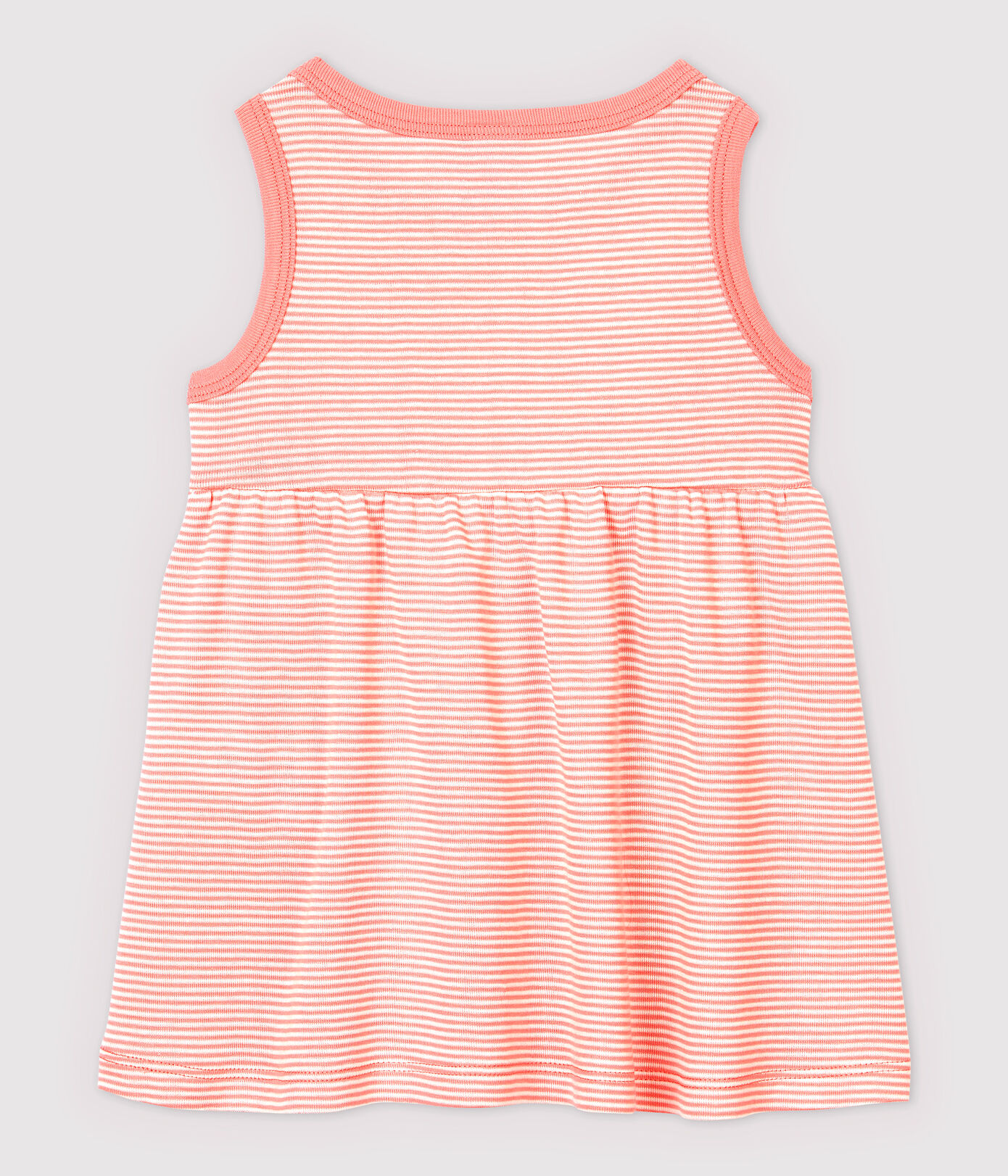 Robe rayée sans manches en côte bébé fille