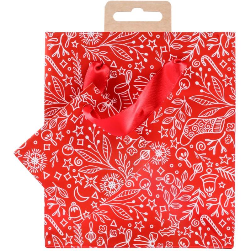 Premium sac petit rouge & blanc 12x4,5x13,5 cm - Rouge