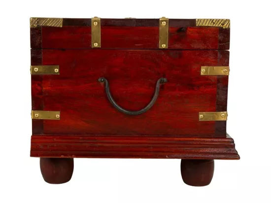 Coffre en bois rouge 50x30x25h
