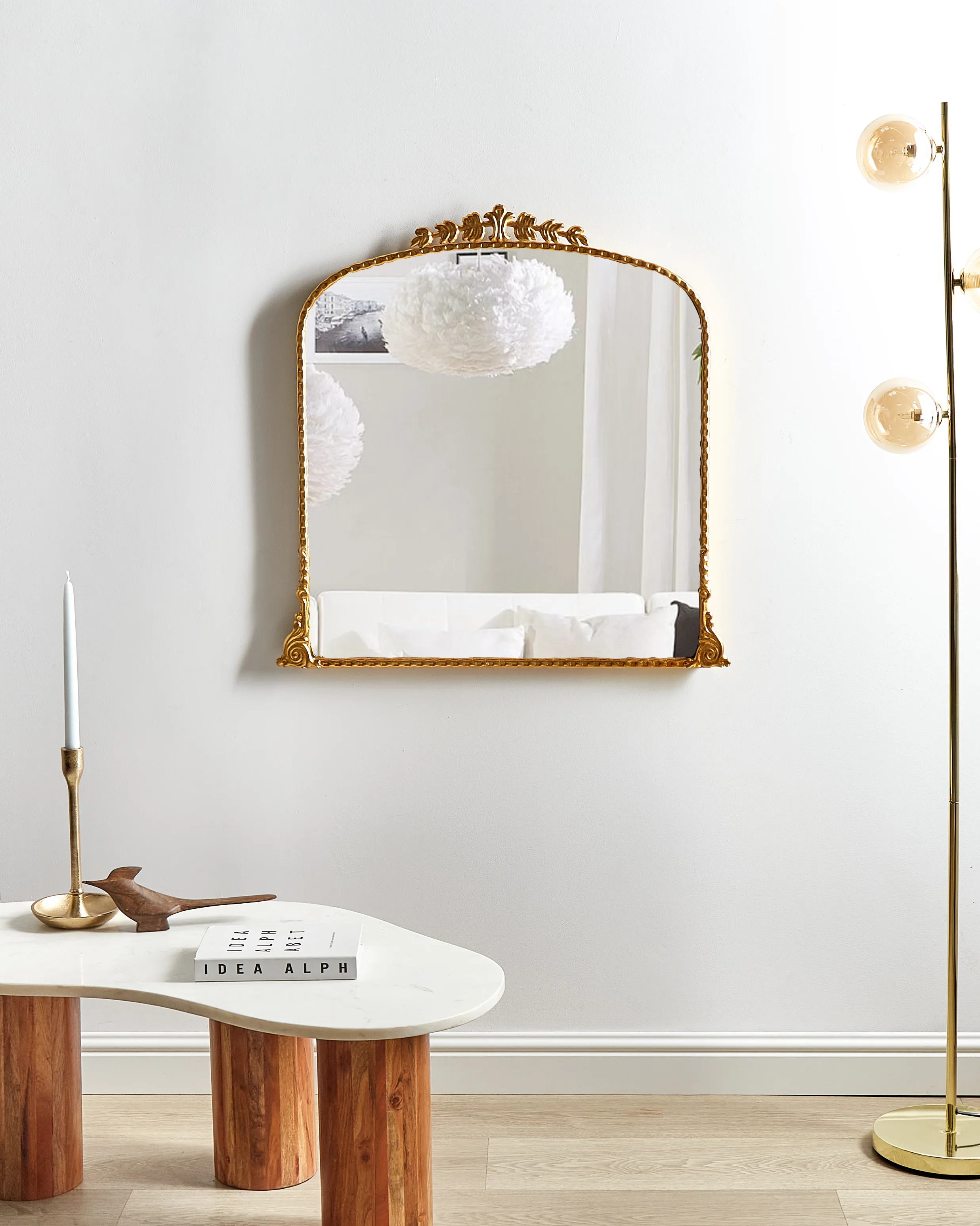 Wandspiegel LIVRY 71 cm 71 cm Metaal Goud