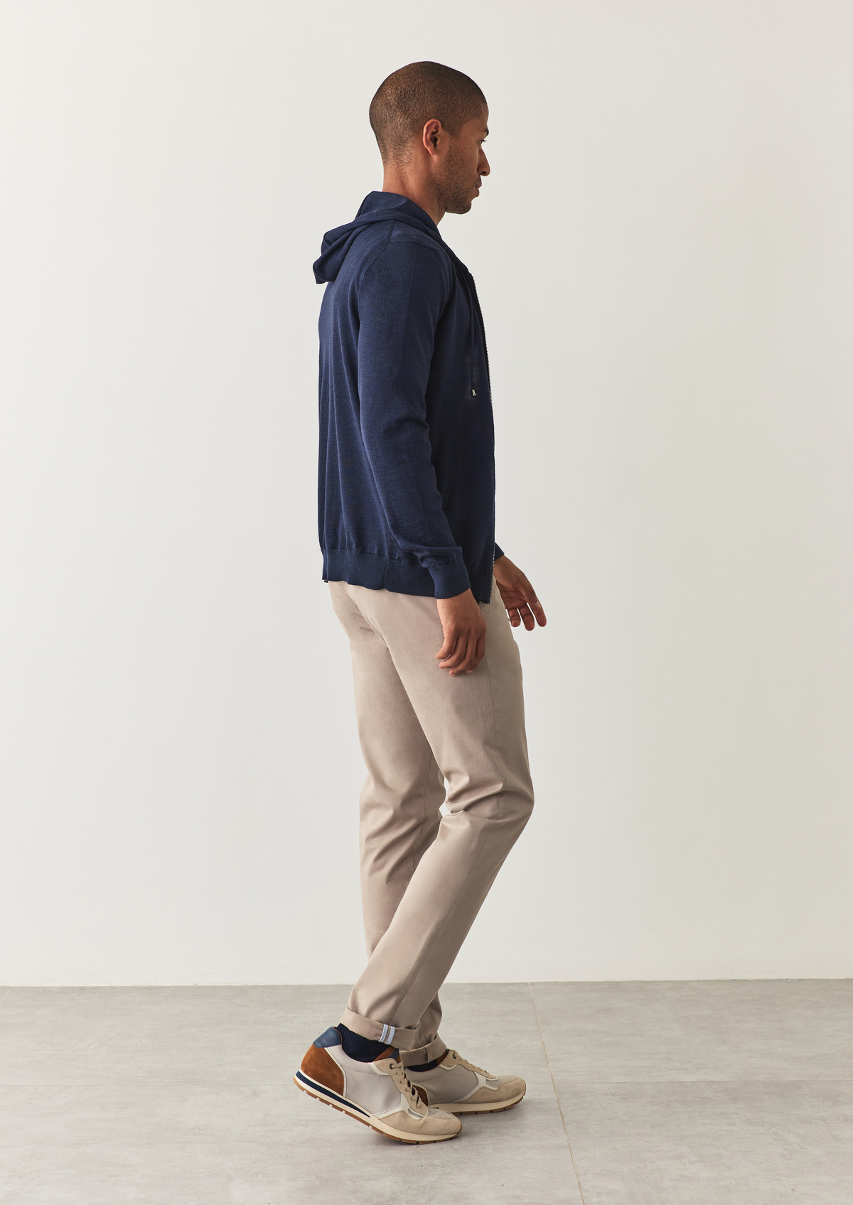 Chino slack skinny en coton stretch uni beige