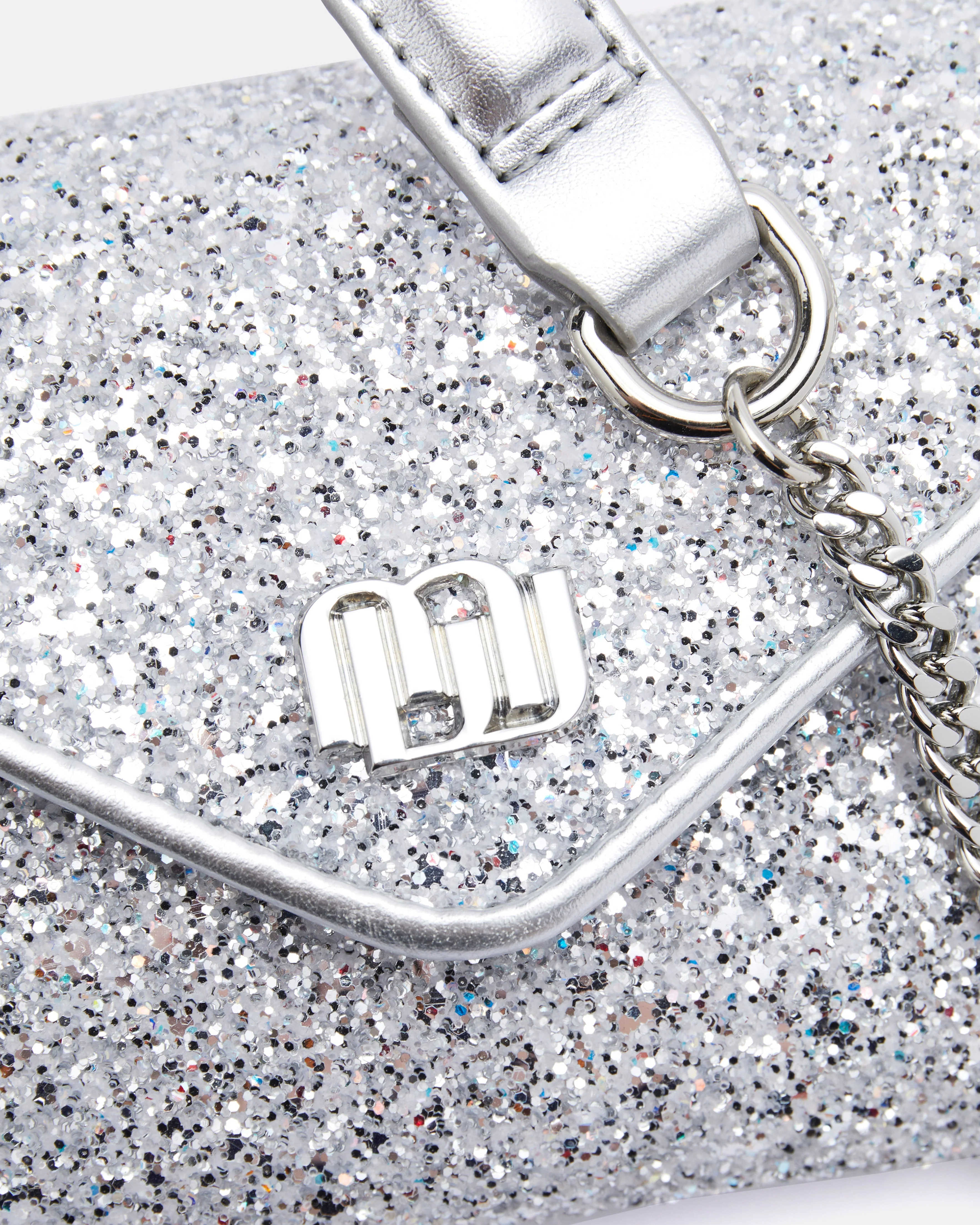 POCHETTE KLOW/STRASS ARGENT