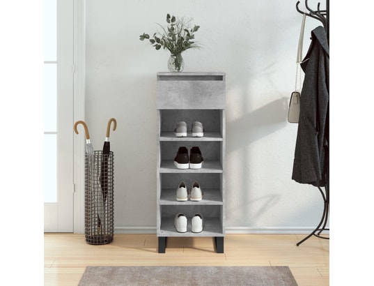 VIDAXL - Armoire à chaussures gris béton 40x36x105 cm bois d'ingénier...