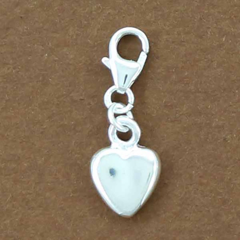 Charm's coeur en argent massif