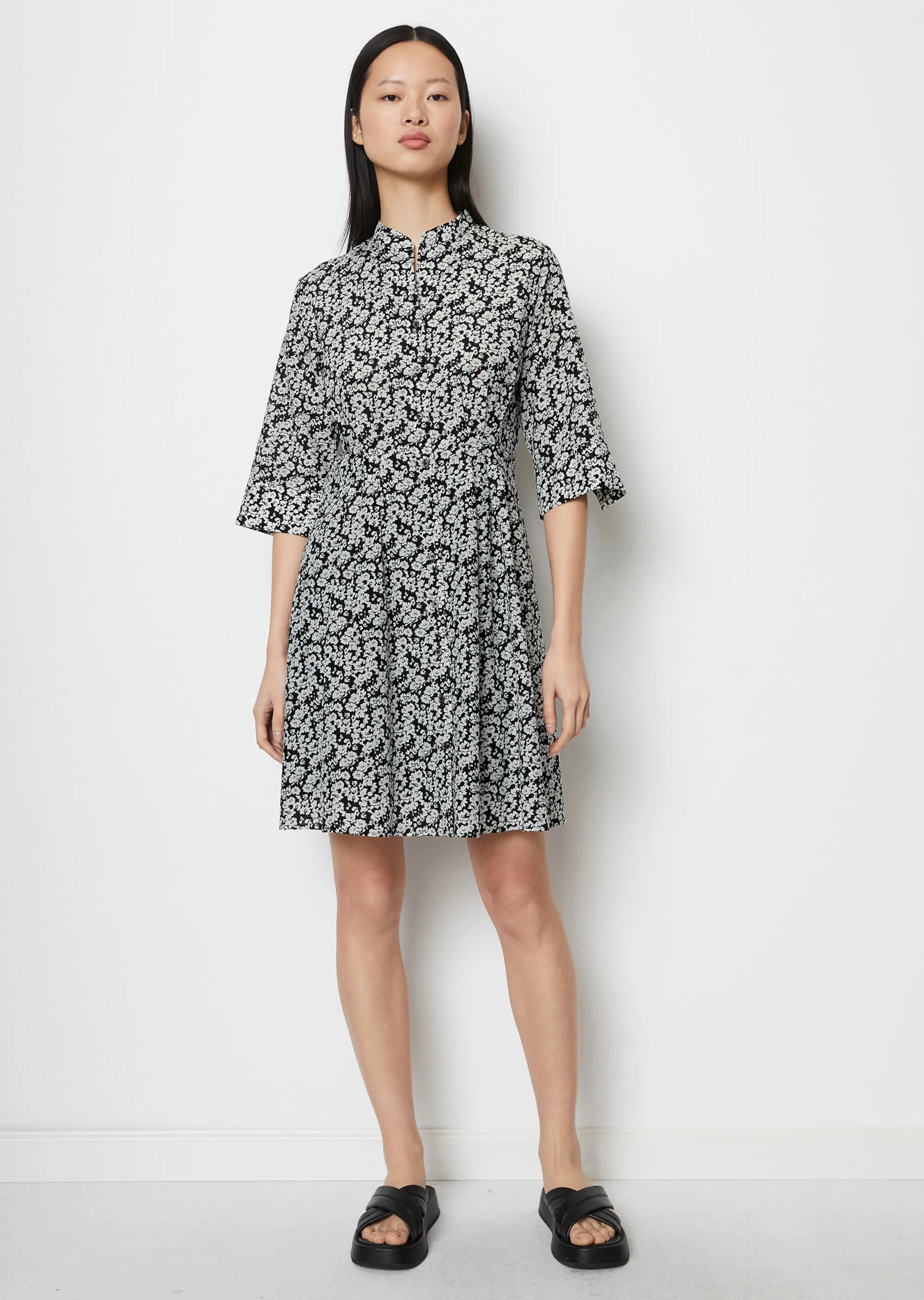 Blusenkleid mit Silky Touch aus softem Organic Cotton-Viskose-Mix