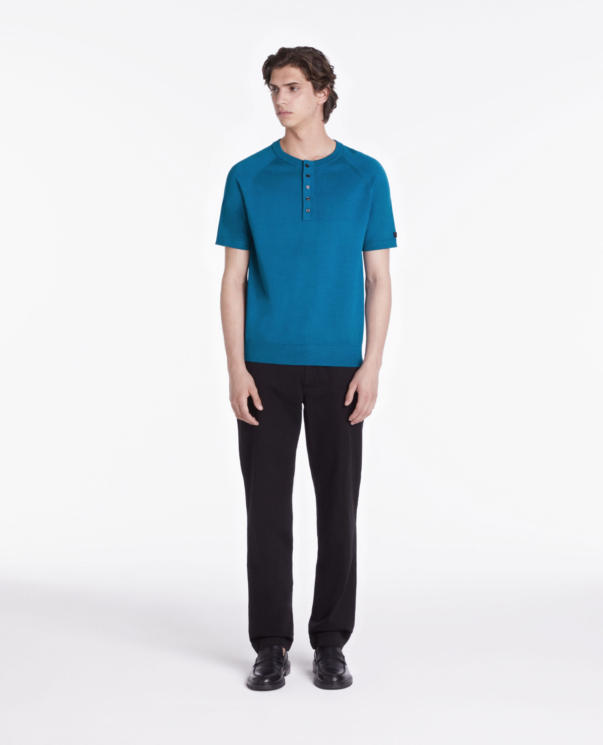 T-shirt bleu en maille