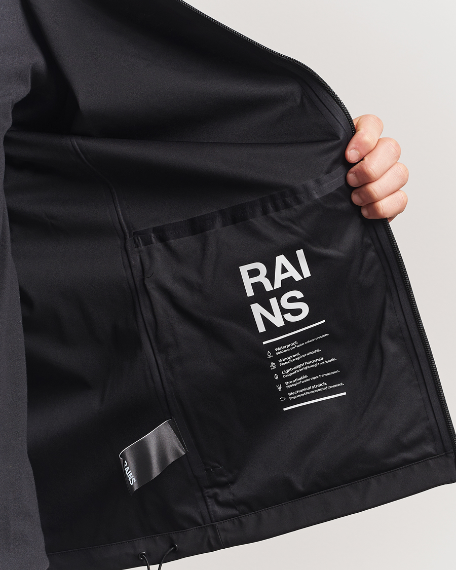 RAINS Suva Hooded Waterproof Jacket Black