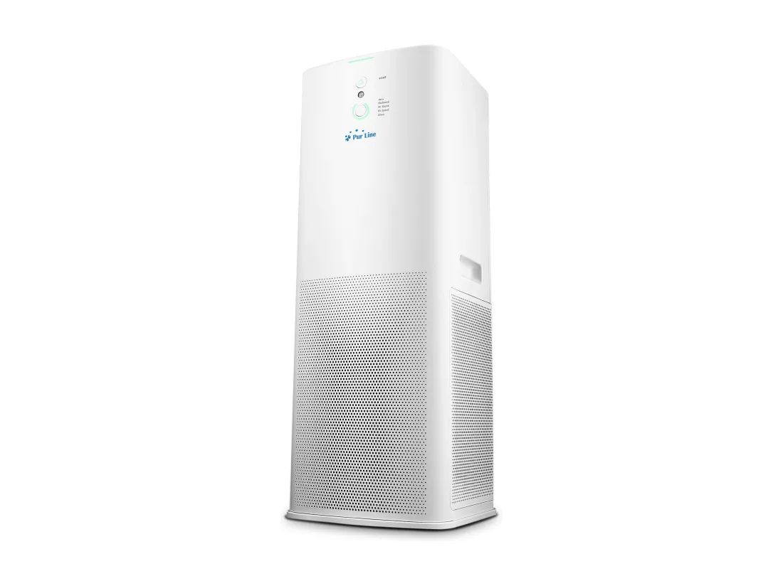 Purificateur d'air avec 2 filtres HEPA, PM2, ioniseur, écran tactile LED, 3 vitesses et mode AUTO pour 90m2.