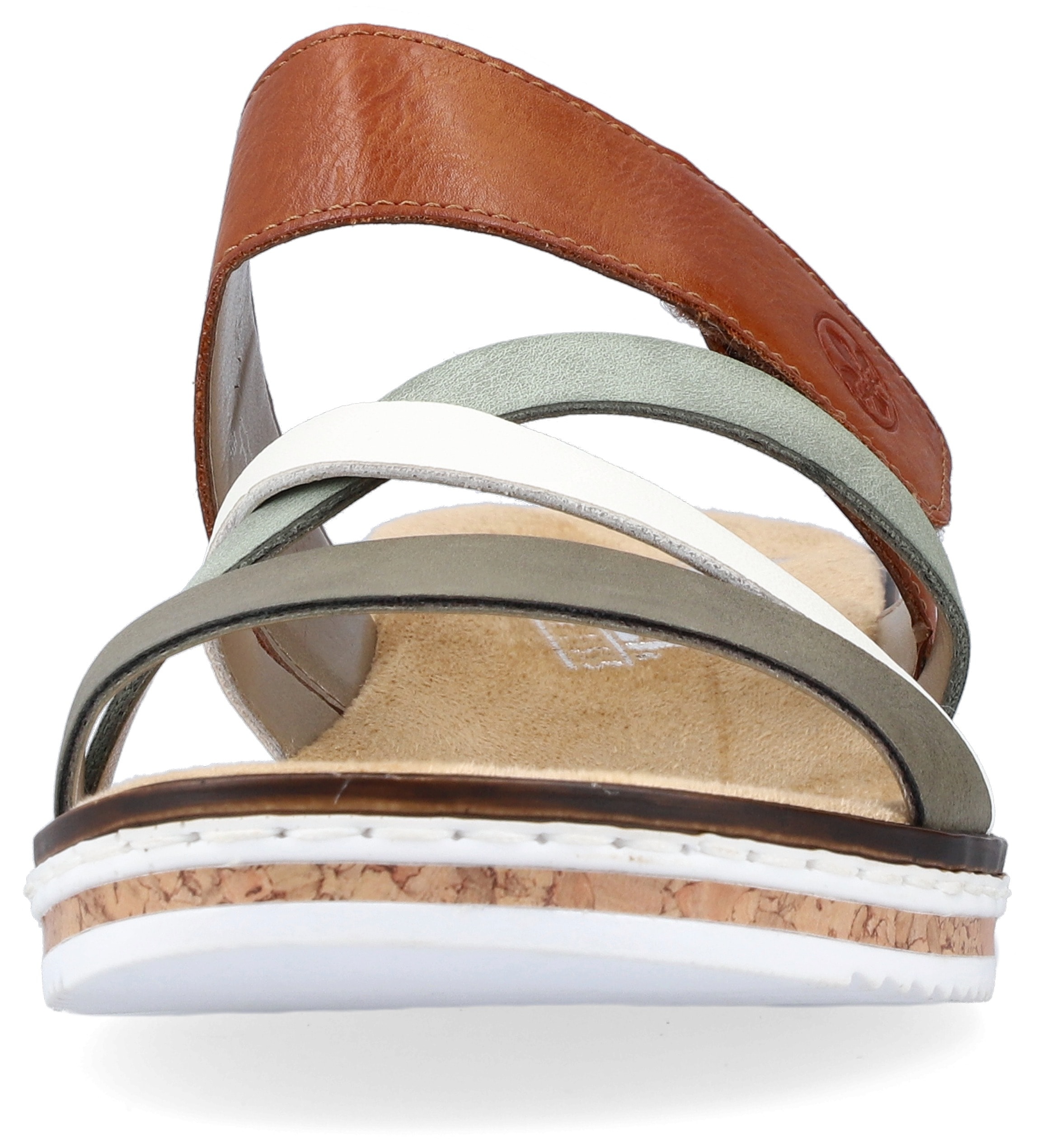 Rieker Pantolette  , Keilabsatz, Sommerschuh, Schlappen mit Klettriemchen