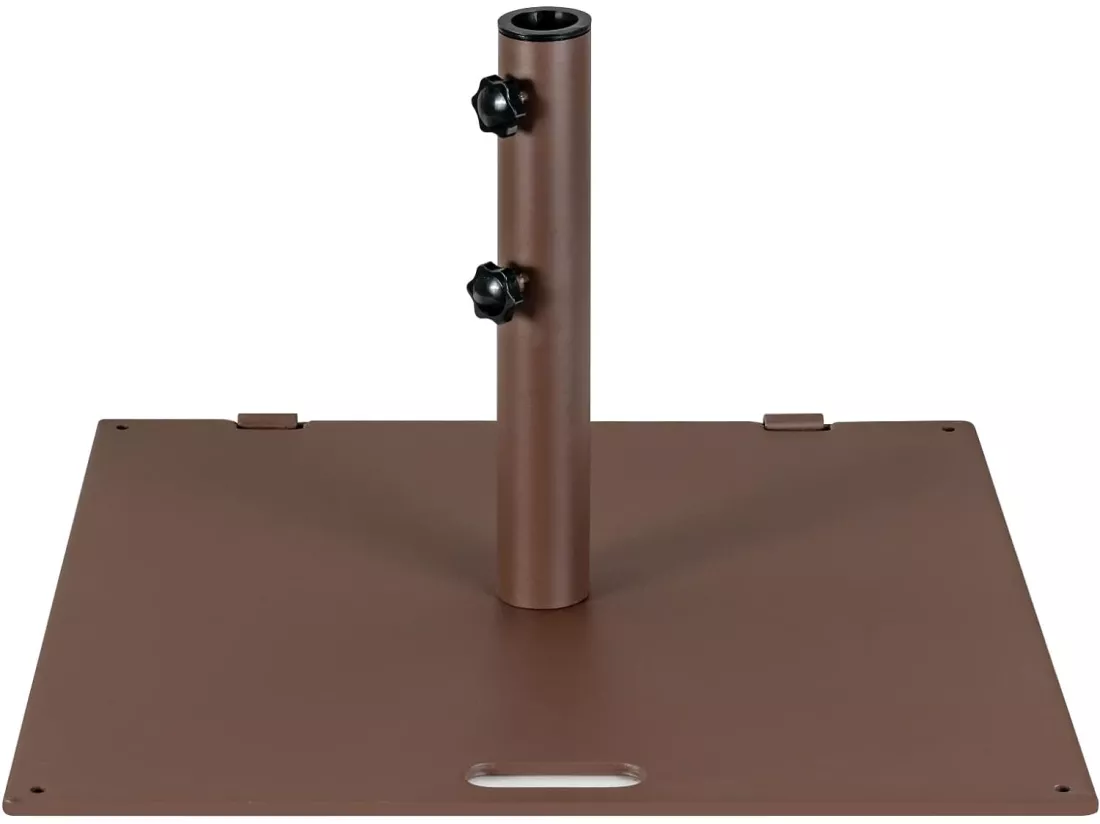 Pied de Parasol Carré de 60 CM, Base de Parasol 22,5 KG, Support de Parasol avec Adaptateurs 4/5cm et 2 Boutons de Serrage, 2 Roues Intégrées, Poignée de Transport, pour Patio, Jardin, Piscine