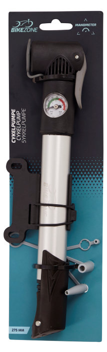 Cykelpumpe mini m/manometer - Bikezone