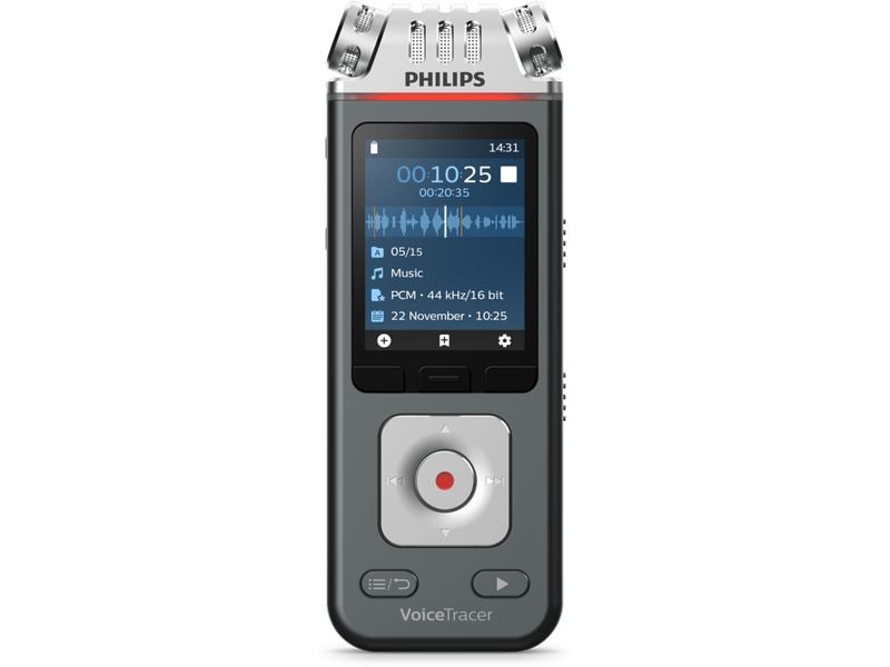 Philips Diktiergerät DVT7110 Diktiergerät für die Tonaufzeichnung während des Filmens