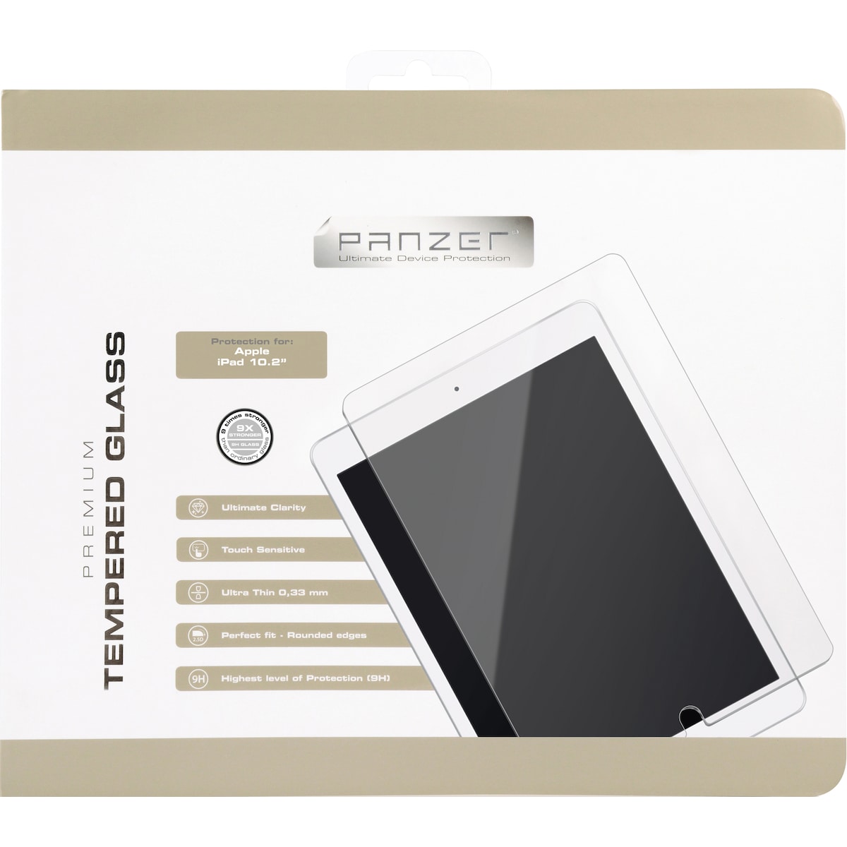 Panzer skjermbeskytter i herdet glass til iPad 2019 10,2