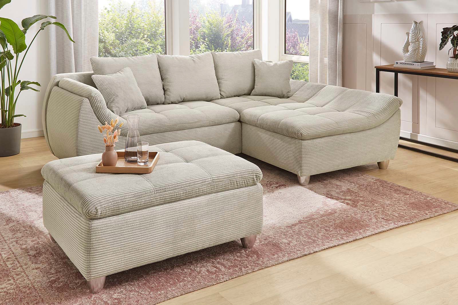 Jockenhöfer Gruppe Ecksofa »Genua L-Form, B: 250 cm« mit 2 Zierkissen