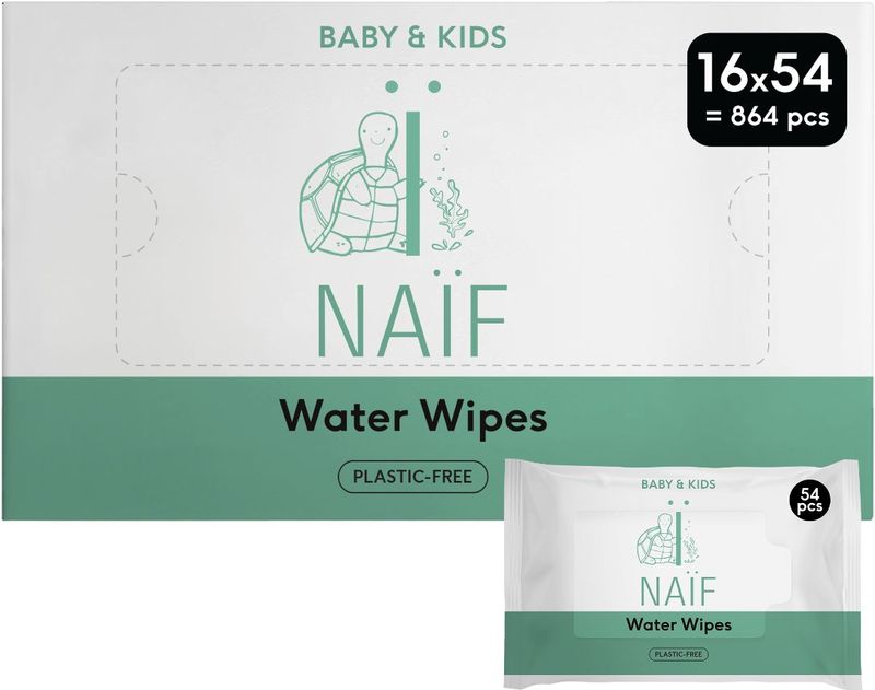 Naïf - Billendoekjes - 16 x 54 - 864 doekjes - Plasticvrije en Biologisch