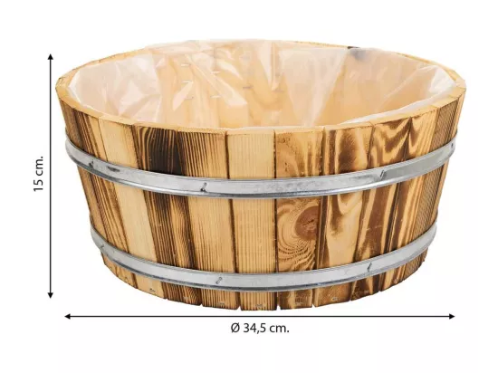 Panier en bois et corde marron d34,5x15h