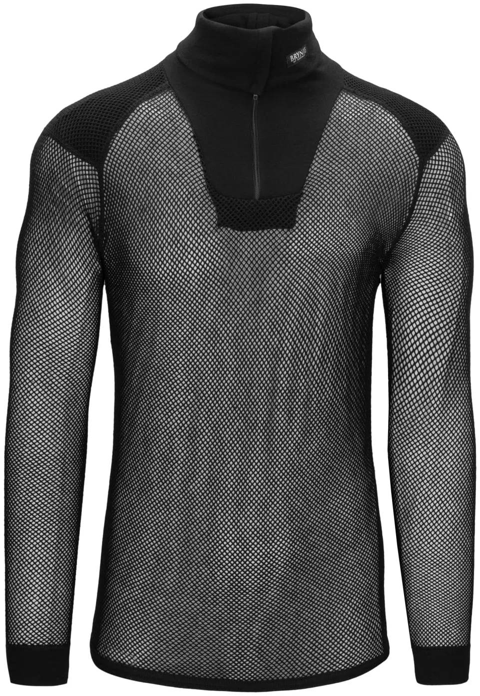 Brynje Unisex Wool Thermo Zip Polo With Inlay Black