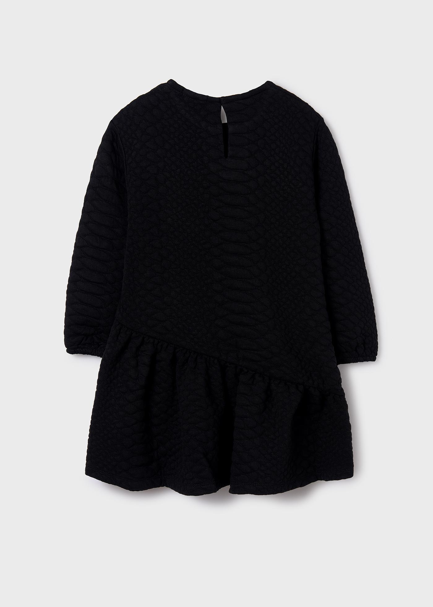 Vestido infantil acolchoado em jacquard