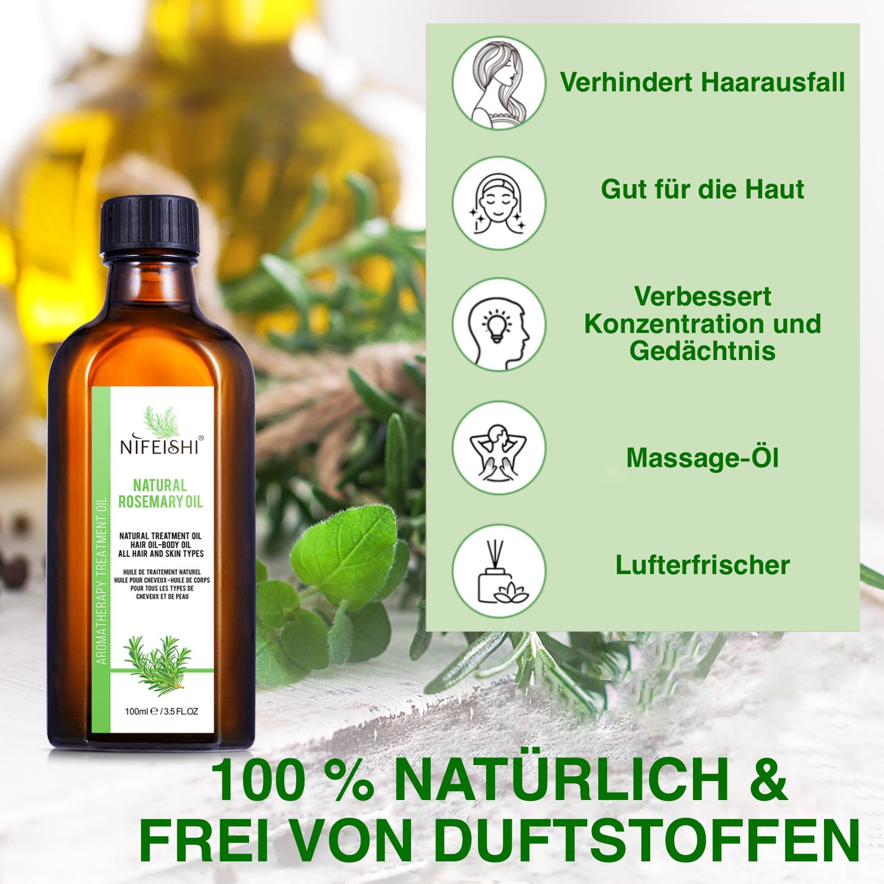 P-Beauty Rosmarinöl naturreines Haaröl für Haarpflege