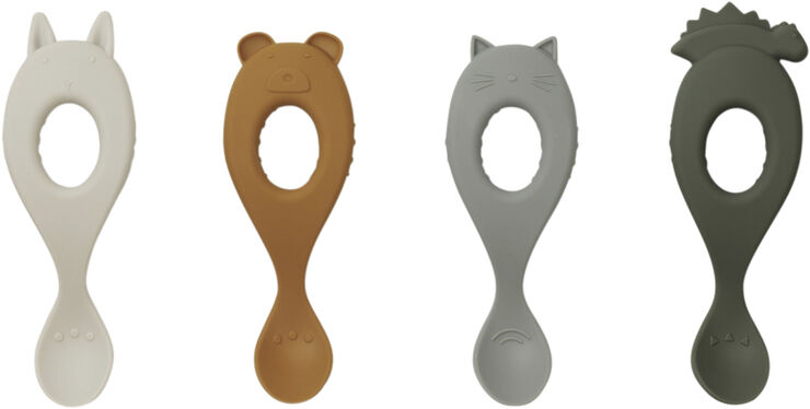 Liewood Liva silicone spoon 4-pack Hunter green mix