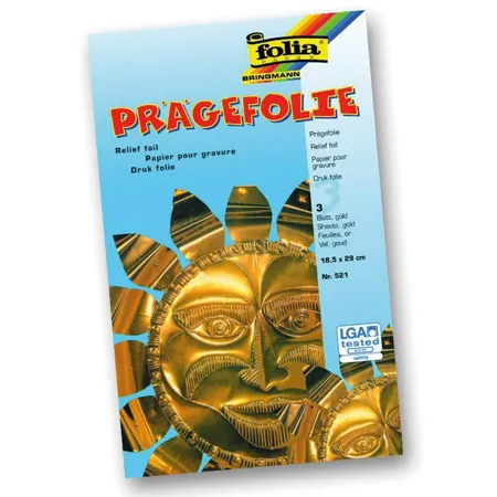 Folia Prägefolie Gold, 18,5x29,5cm, 3 Blatt