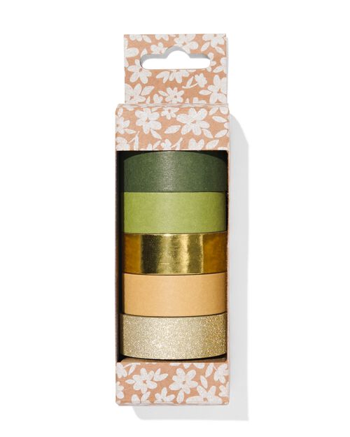 5 rubans adhésifs washi dans une boîte de rangement