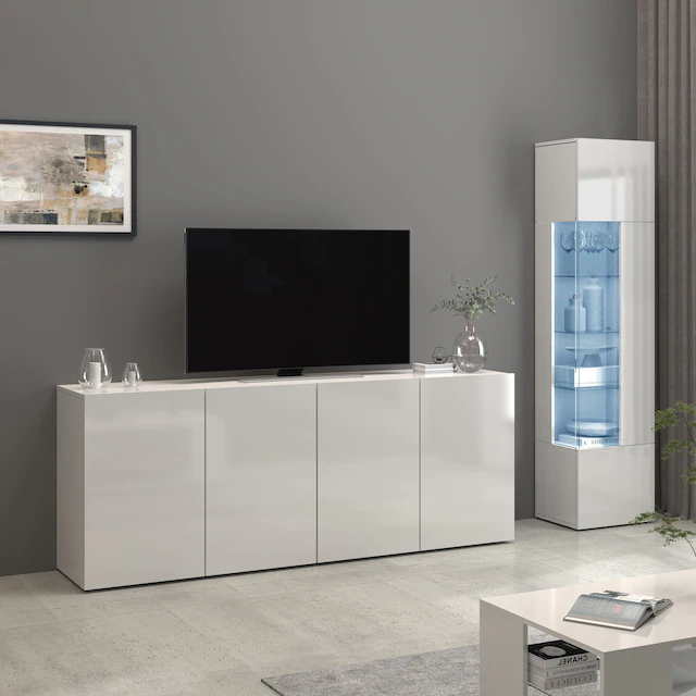 INOSIGN Vitrine »Egypt« komplett hochglanz lackiert, 1 Glastür mit 3 Glasböden
