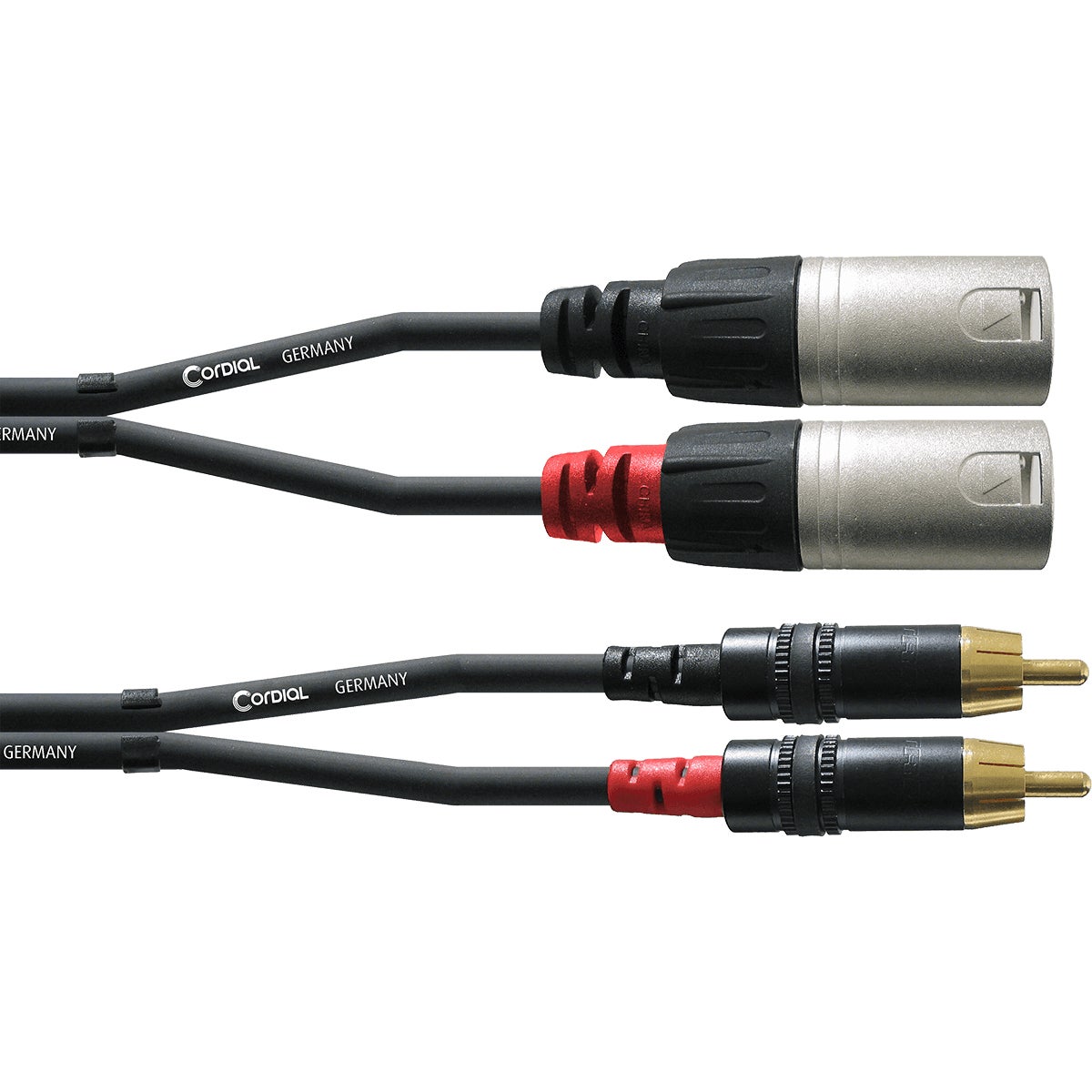 Cordial CFU6MC Intro verloopkabel 2x XLR male - 2x RCA male 6m