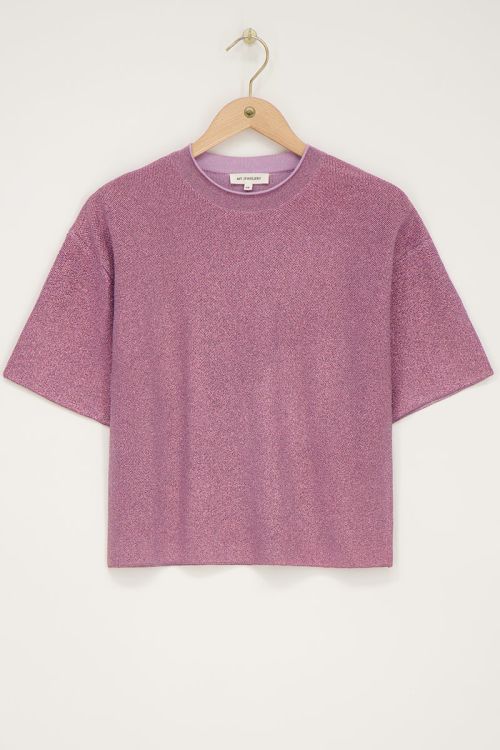 Roze oversized T-shirt met lurex