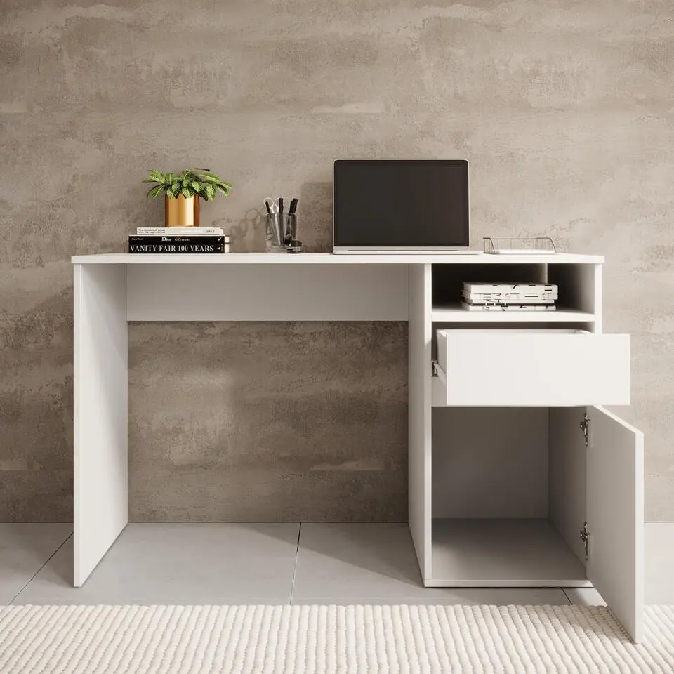 Meubella - Bureau Babot - Wit 1 - 120 cm