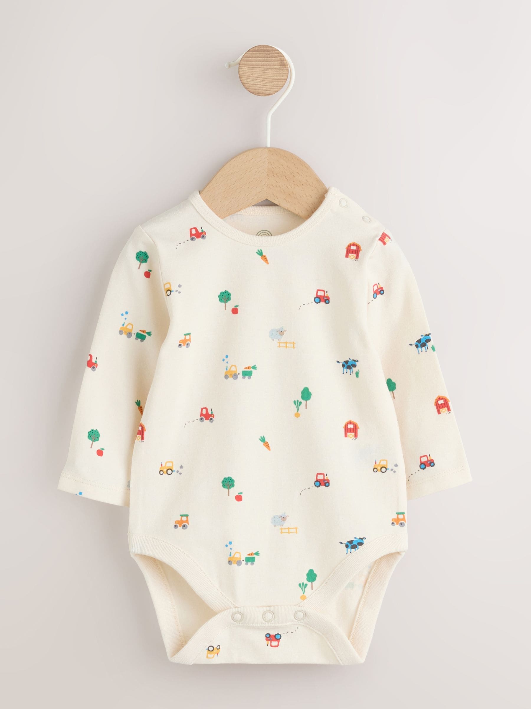 Groen met boerderijprint - Babyset van tuinbroek en rompertje (0mnd-2jr)