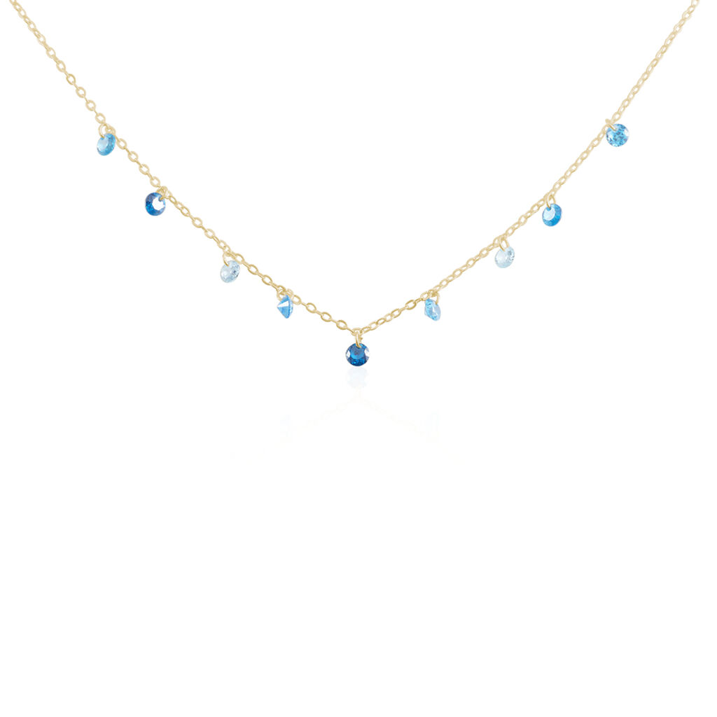 Collier Myosothis Plaqué Or Pierres