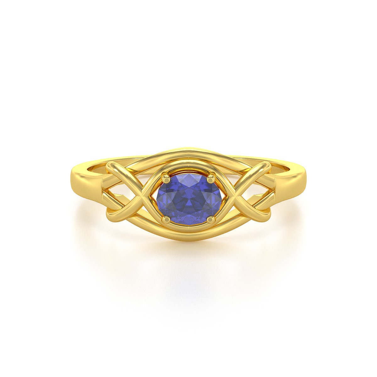 Bague ADEN Or 585 Jaune Tanzanite 1.870grs