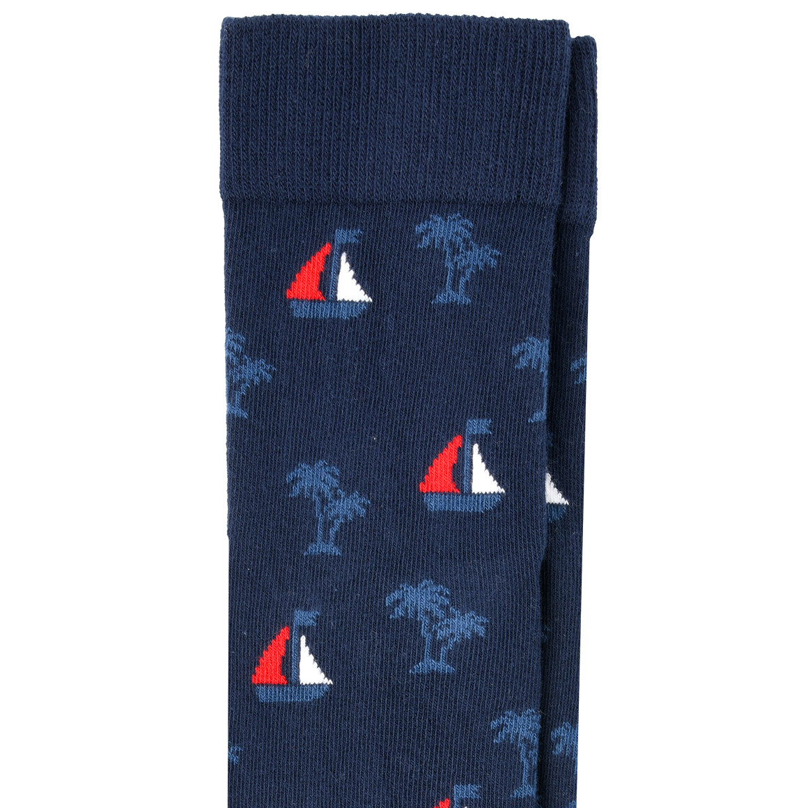 VanVaan 1 Paar Herren Socken mit Urlaubs-Motiven dunkelblau