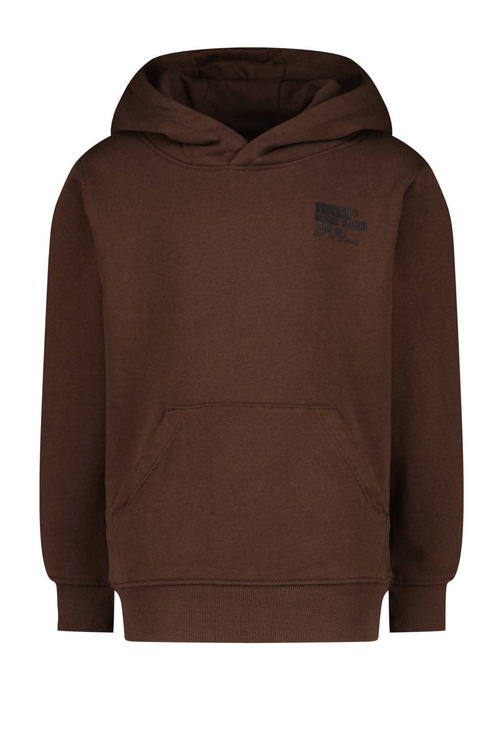 Vingino hoodie Nidio met backprint chocobruin