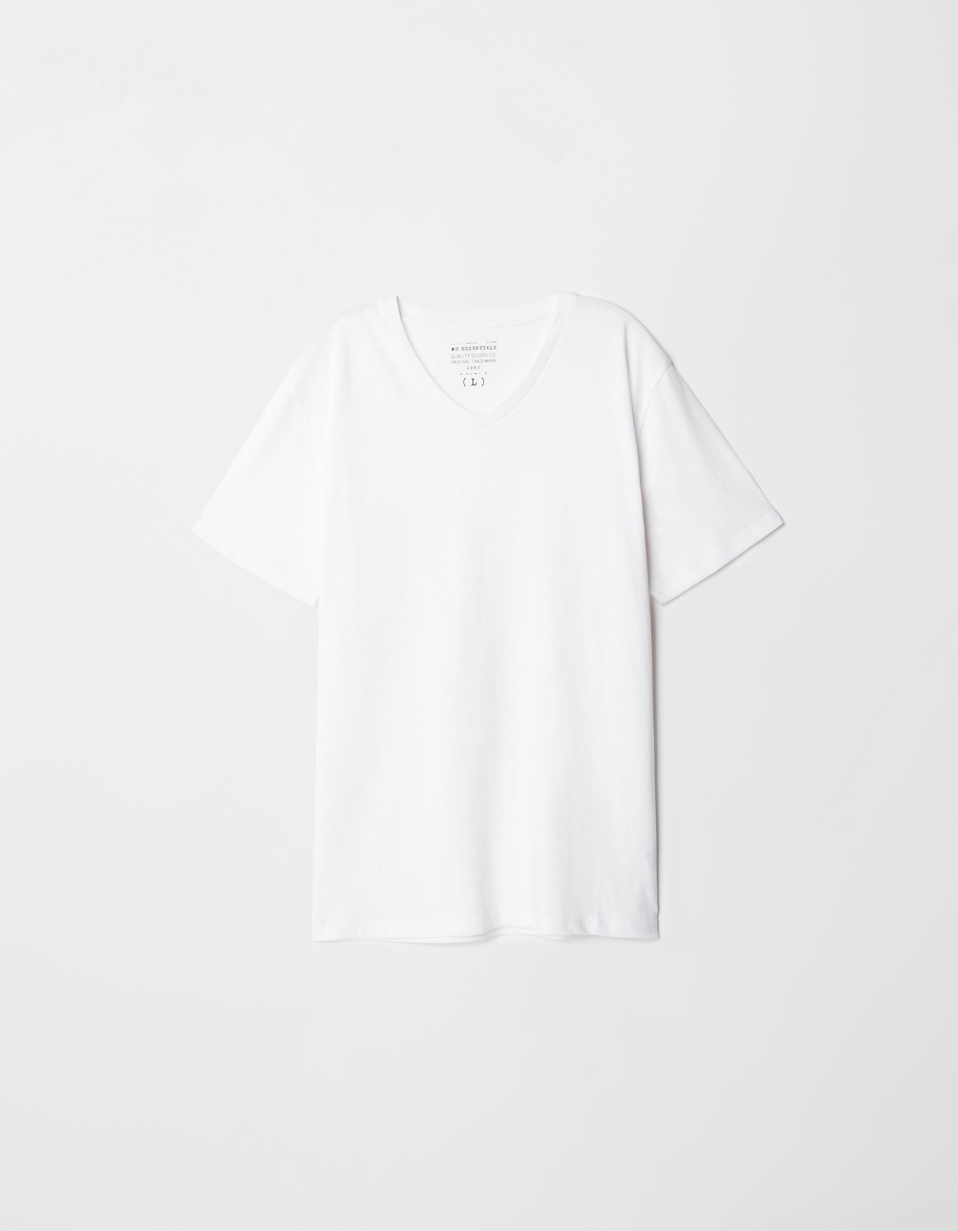 T-shirt Decote em V, Homem, Branco