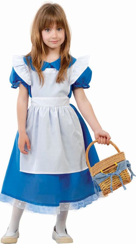 Fiestas Guirca - Victoriaans Meidenkostuum - Jurk Schort - Polyester - 7-9 Jaar