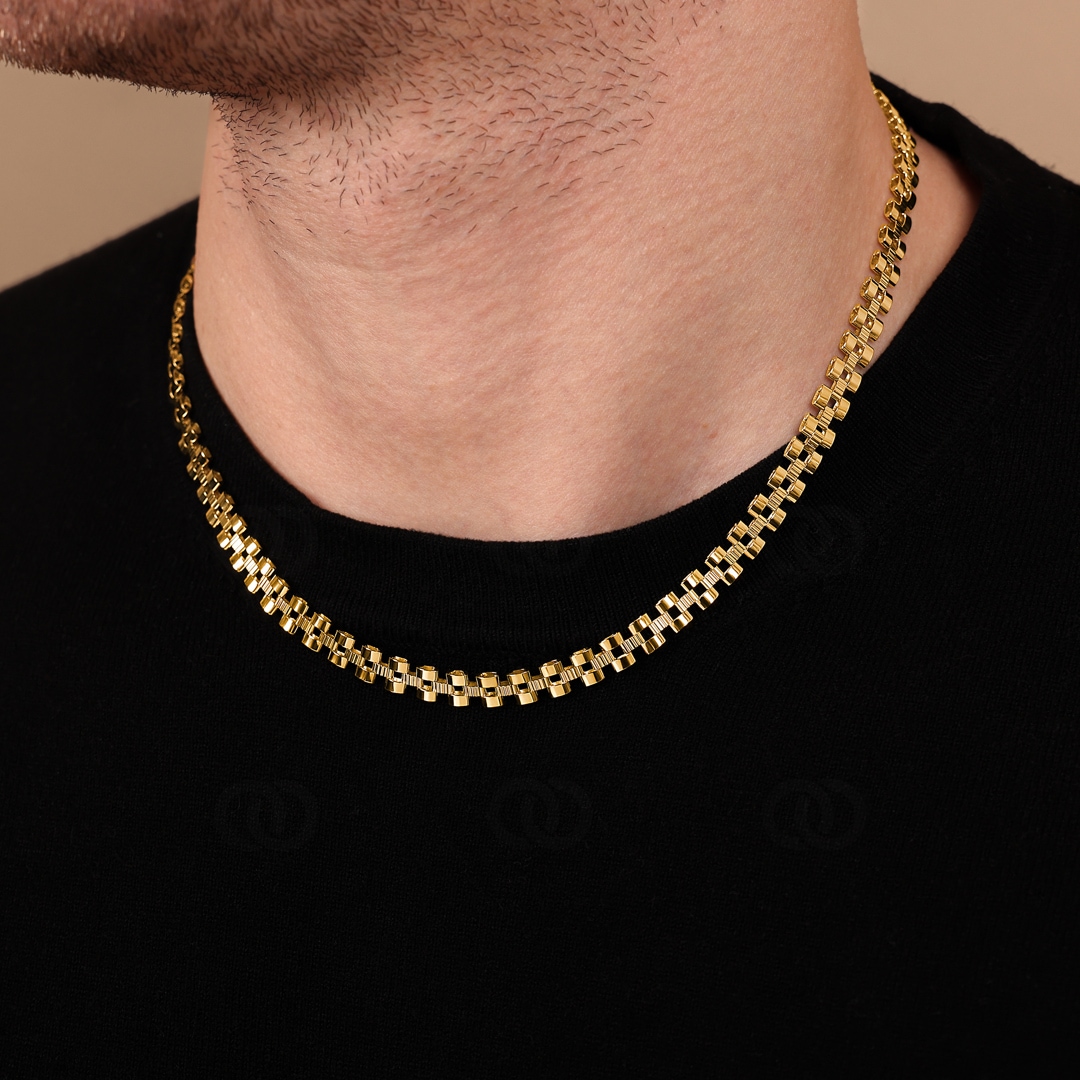 5.7mm Collier 750/18 K Gelbgold halbmassiv