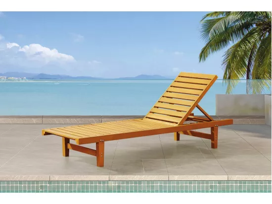 Lot de 2 bains de soleil en bois 