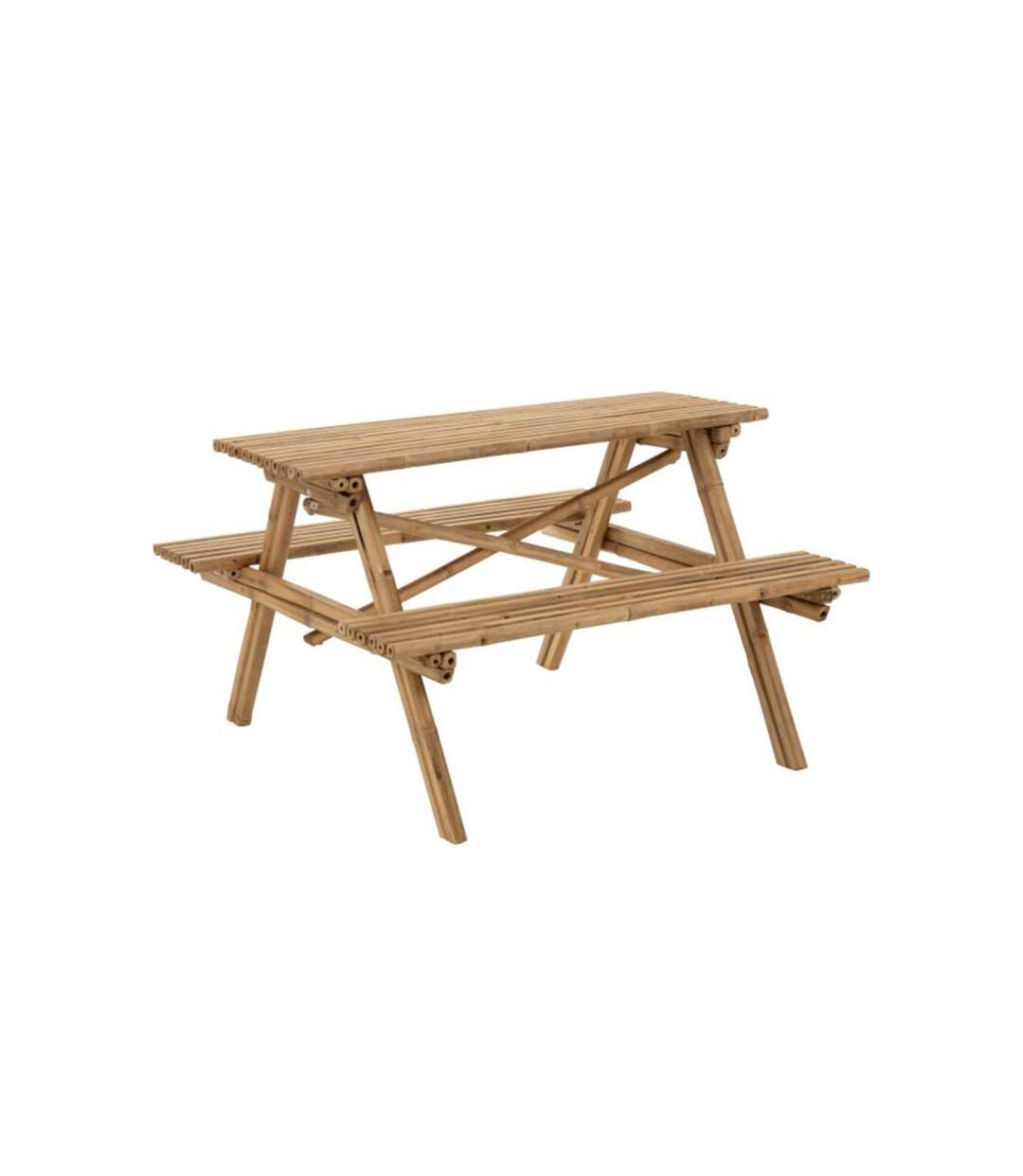 Paris Prix - Table De Jardin & 2 Bancs paradis 134cm Naturel