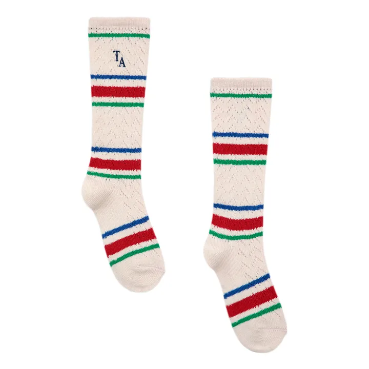 True Artist Chaussettes Sonya Rayées | Ecru