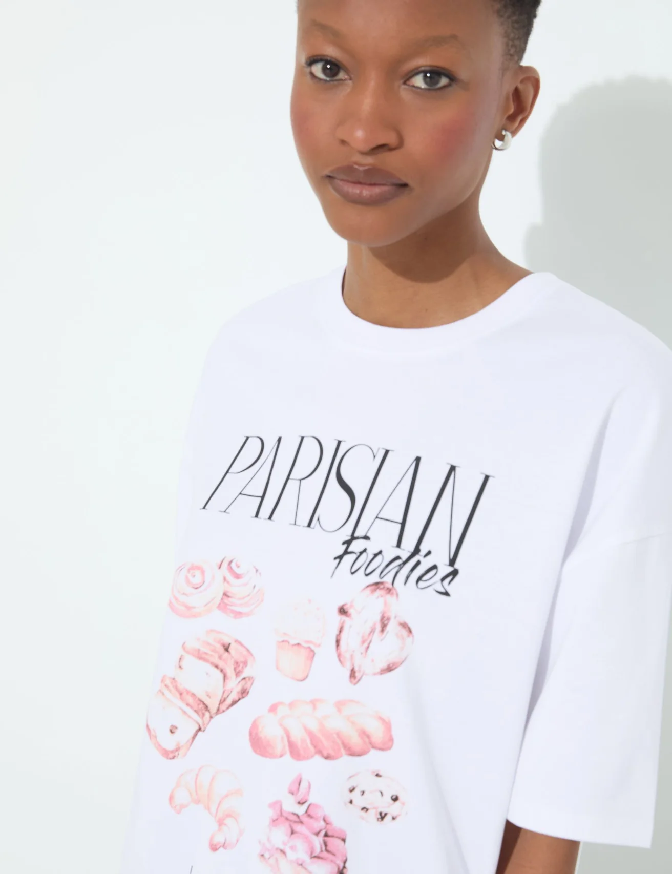 T-shirt à message blanc