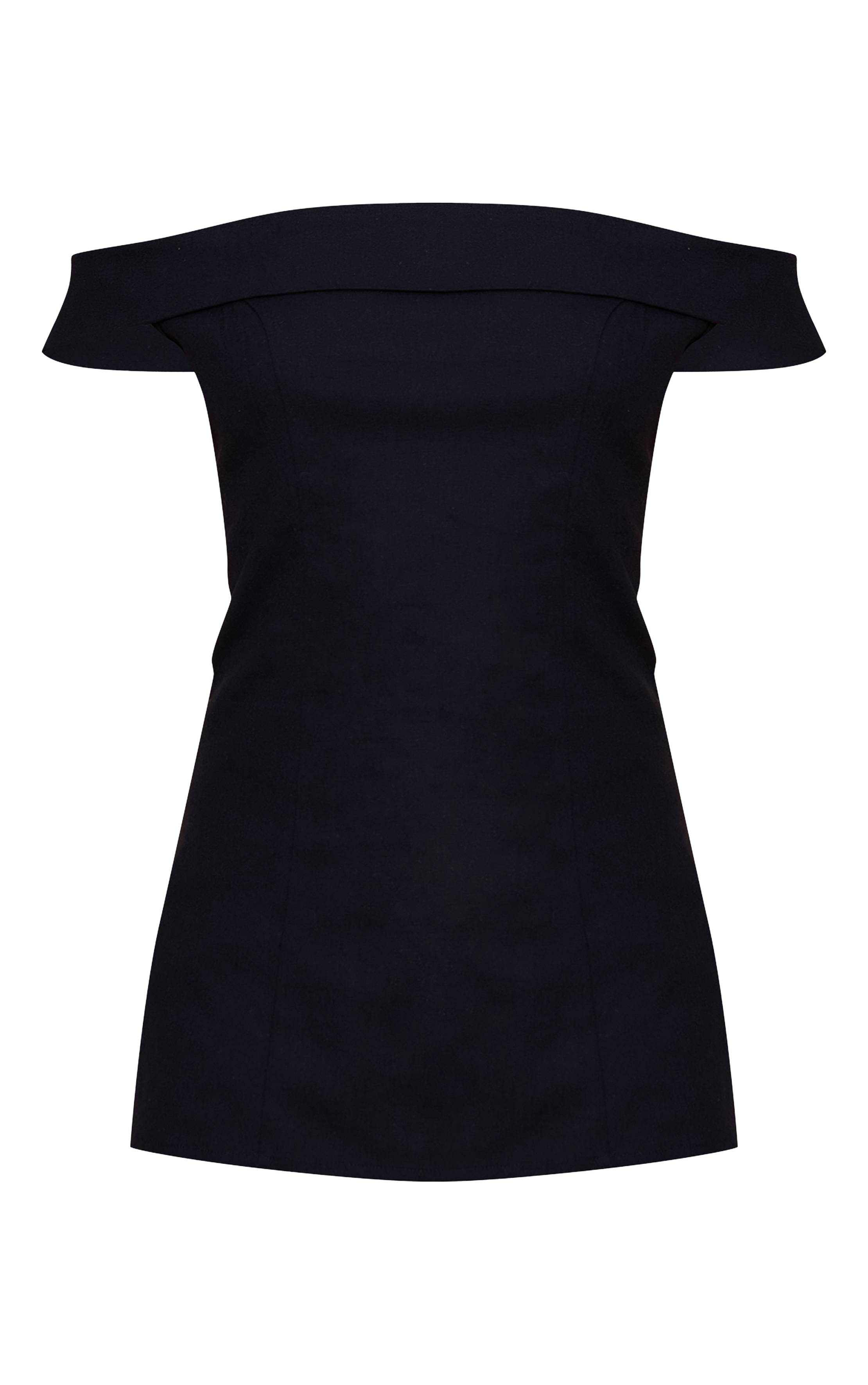 Noir Haut Long Bardot Texturé À Col Replié