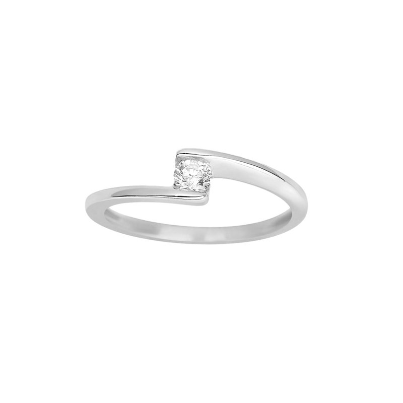 Bague Femme - Or 18 Carats - Diamant 0,18 Carats