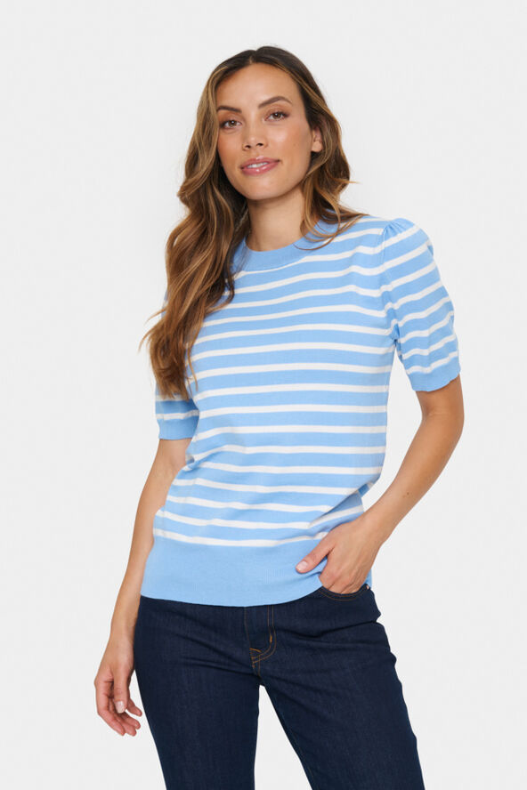 Saint Tropez MilaSZ Striped SS Pullover 144110