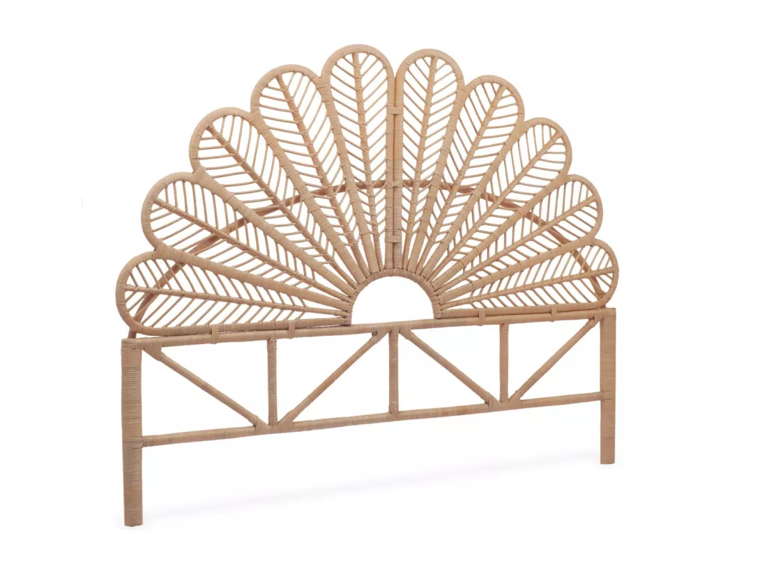 Tête de lit en rotin naturel L 140 x P6 x H115cm