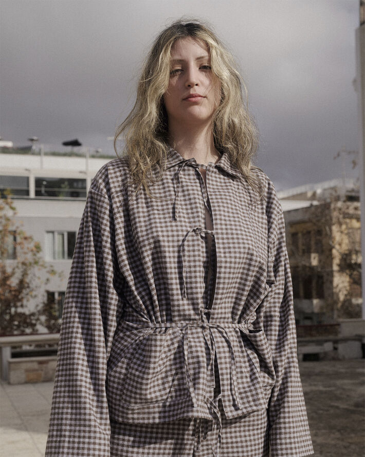 BASERANGE LIMBER SHIRT Brown grey flannel