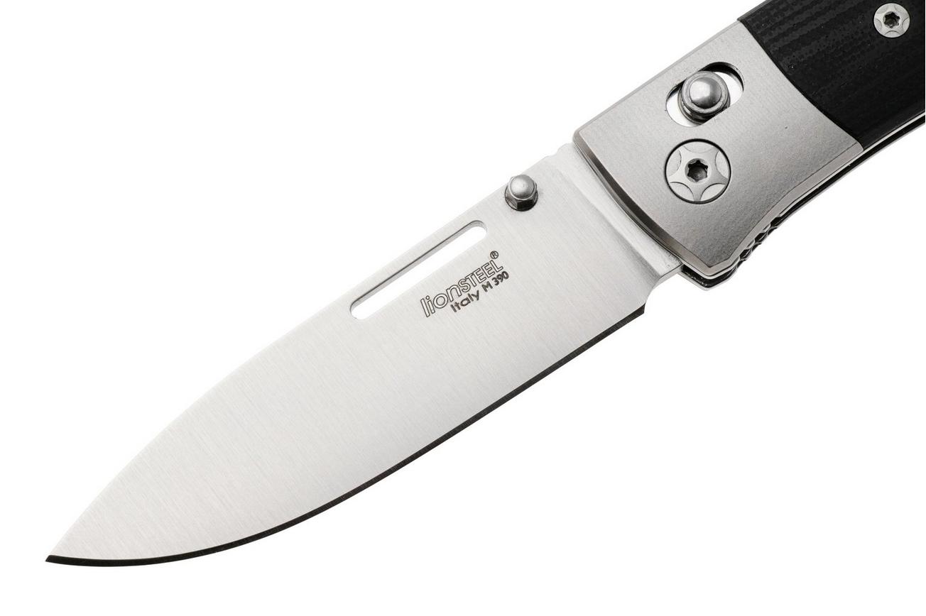 LionSteel NiNi NN2 GBK M390 Satin, Titanium Bolsters, Black G10, zakmes, Gianni Pauletta design