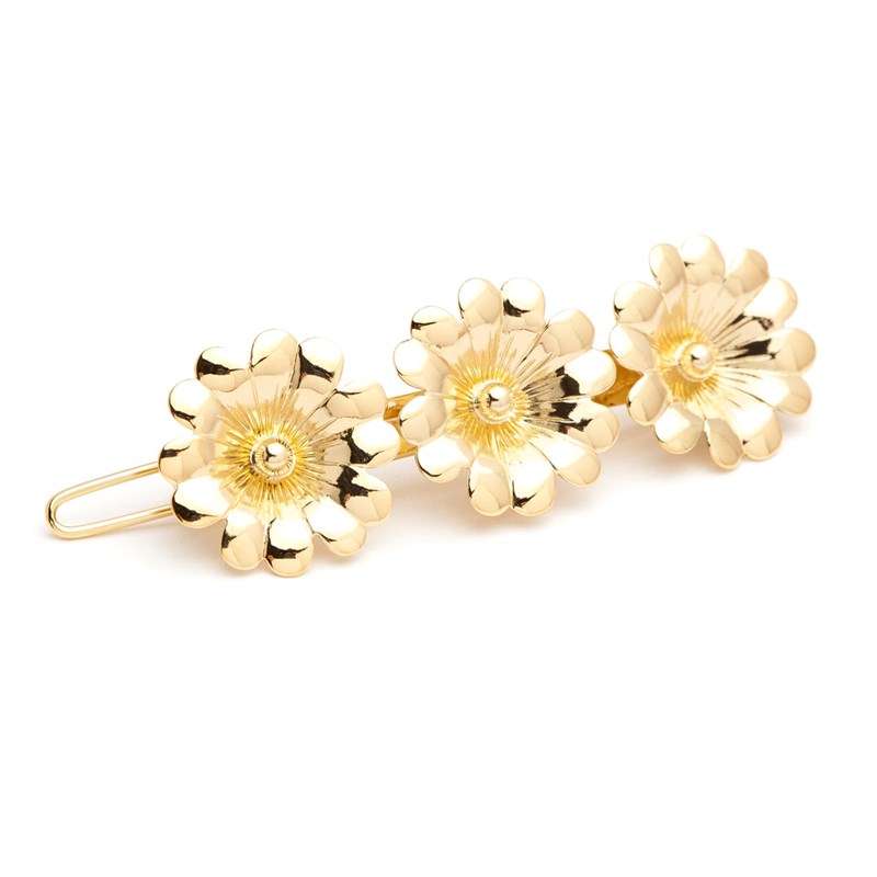 barrette fleur doré à l'or fin - THÉIA