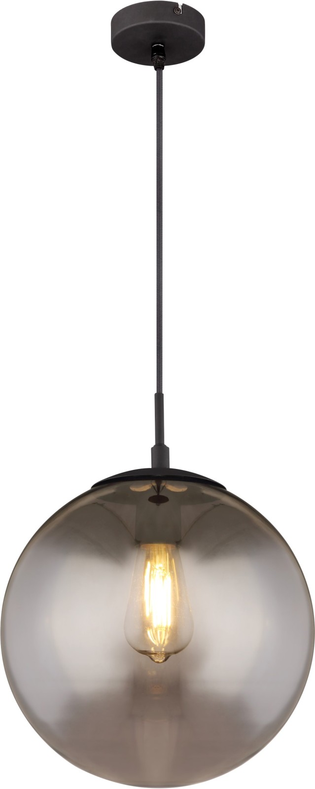 Hängeleuchte - schwarz - Metall - 1-flammig - 30 cm